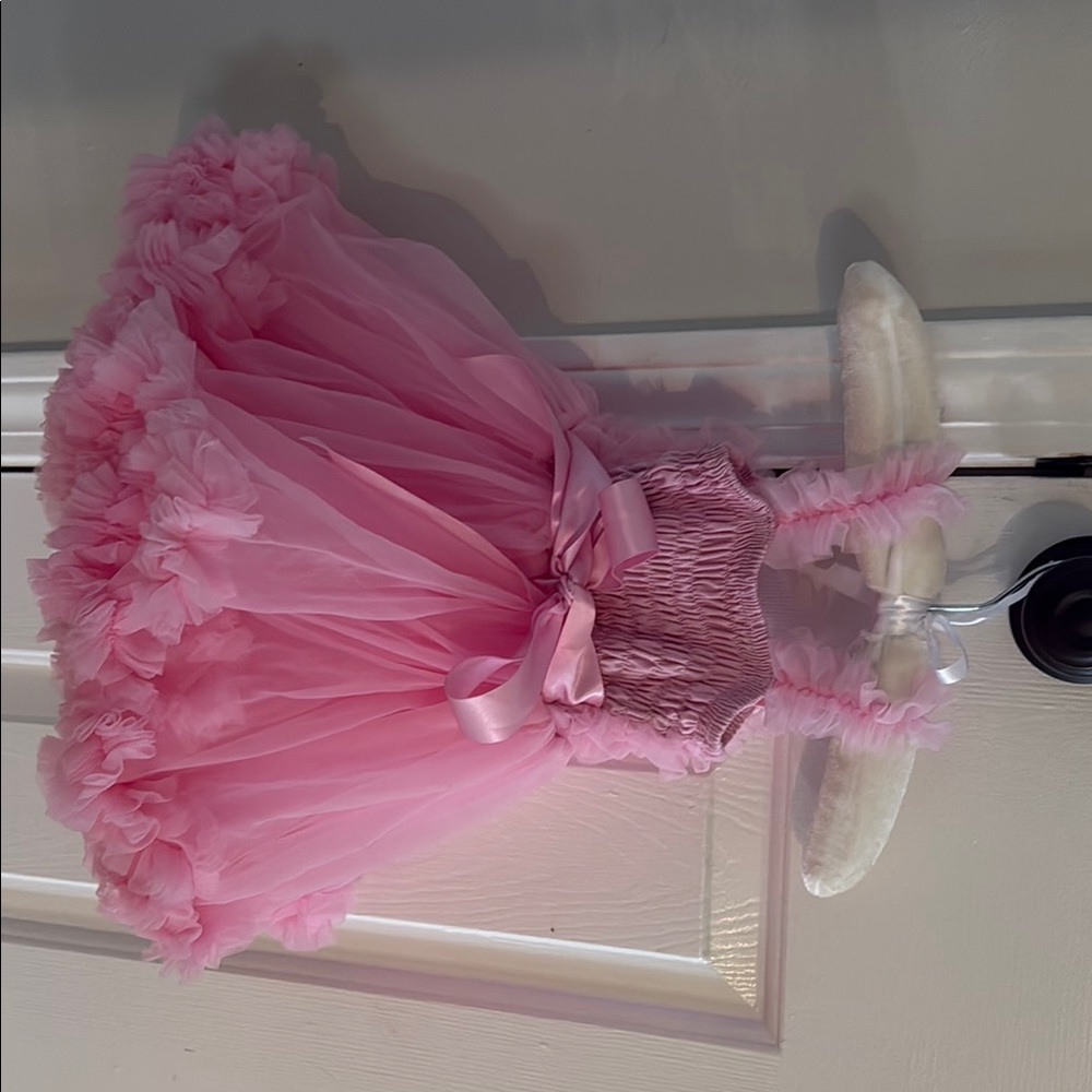 Pink Ruffled Tulle Baby Dress - Picture 2 of 3